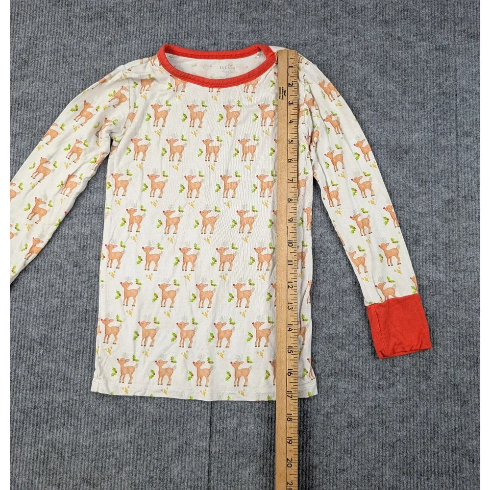 Lu Ella Bamboo Pajama Set Kid 5T Reindeer 220gsm Comfort Novelty Holiday Natural